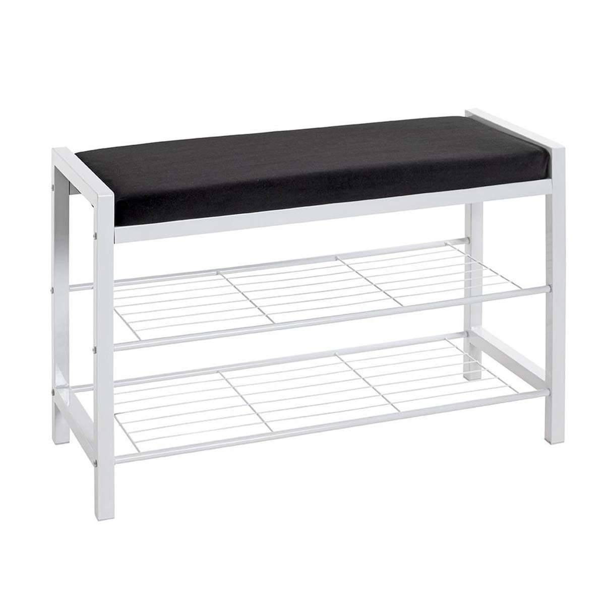 Paris Prix Banc Rangement à Chaussures  Elia  75cm Blanc & Noir