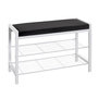 Voir la diapositive 1 : Paris Prix Banc Rangement à Chaussures  Elia  75cm Blanc & Noir