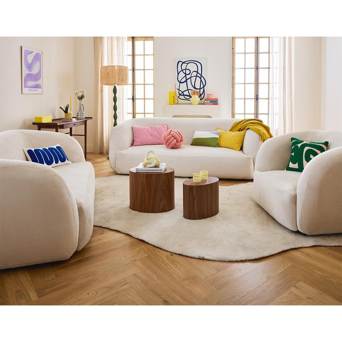 LISA DESIGN Ernee - fauteuil cocon - en velours