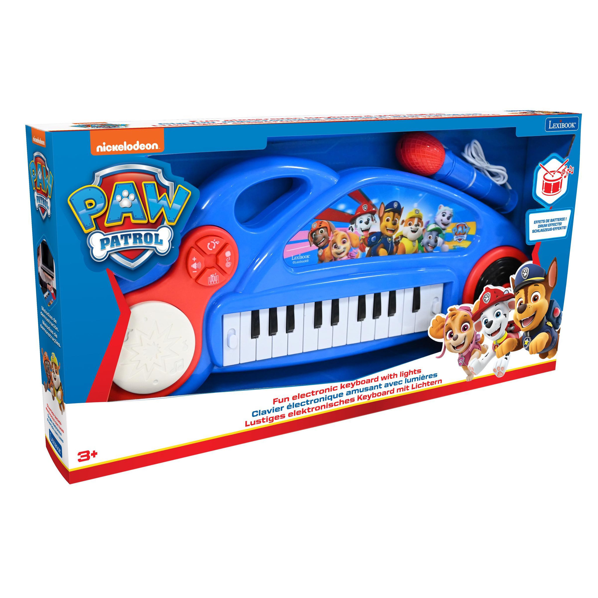 Voir la diapositive 5 : Lexibook Piano électronique La Pat Patrouille avec effets lumineux et microphone