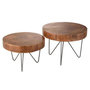 Voir la diapositive 1 : Paris Prix Lot de 2 Tables d'Appoint  Wood Paulownia  50cm Marron