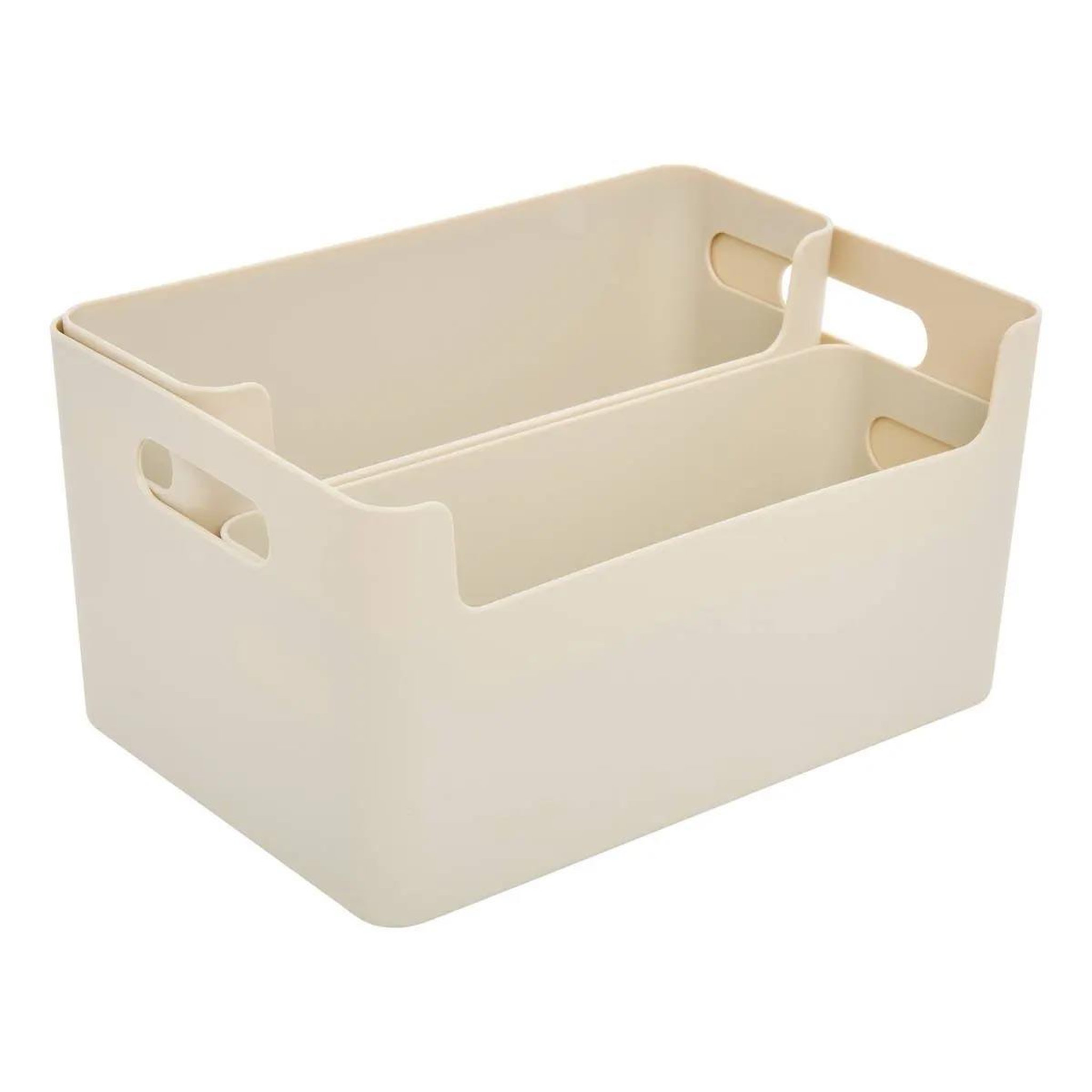 Voir la diapositive 2 : FIVE Lot de 3 Paniers Organiseurs  Pauline  26cm Beige