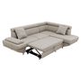 Voir la diapositive 7 : Canapé d'angle droit convertible 5 places tissu pieds bois clair MARIUS 