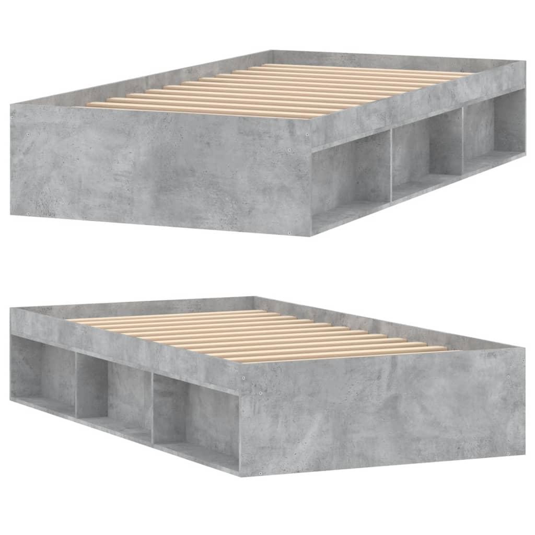 Voir la diapositive 4 : VIDAXL Cadre de lit sans matelas gris beton 90x190 cm