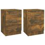 Voir la diapositive 2 : VIDAXL Tables de chevet 2 pcs Chêne fumé 38x35x56 cm Bois d ingénierie