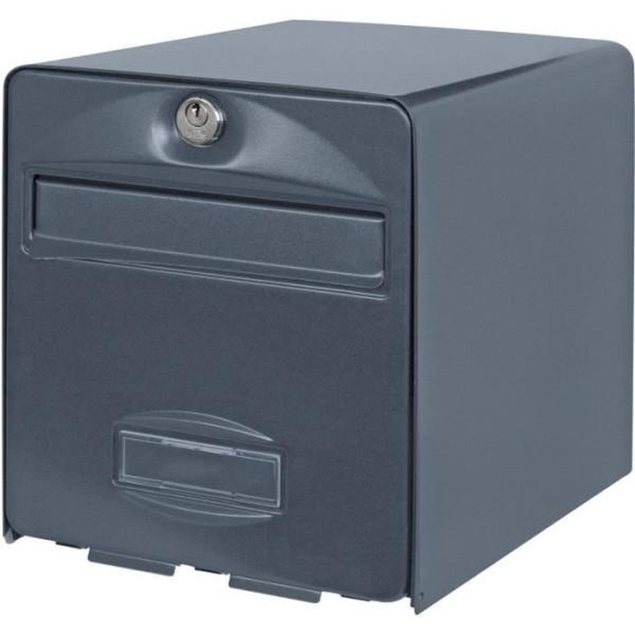 Voir la diapositive 2 : BARRITOS Boîte aux lettres BURG WACHTER BALTHAZAR 1 Porte - Sur pied - Acier galvanisé - Ouverture totale - Anthracite - Fabriqué en F
