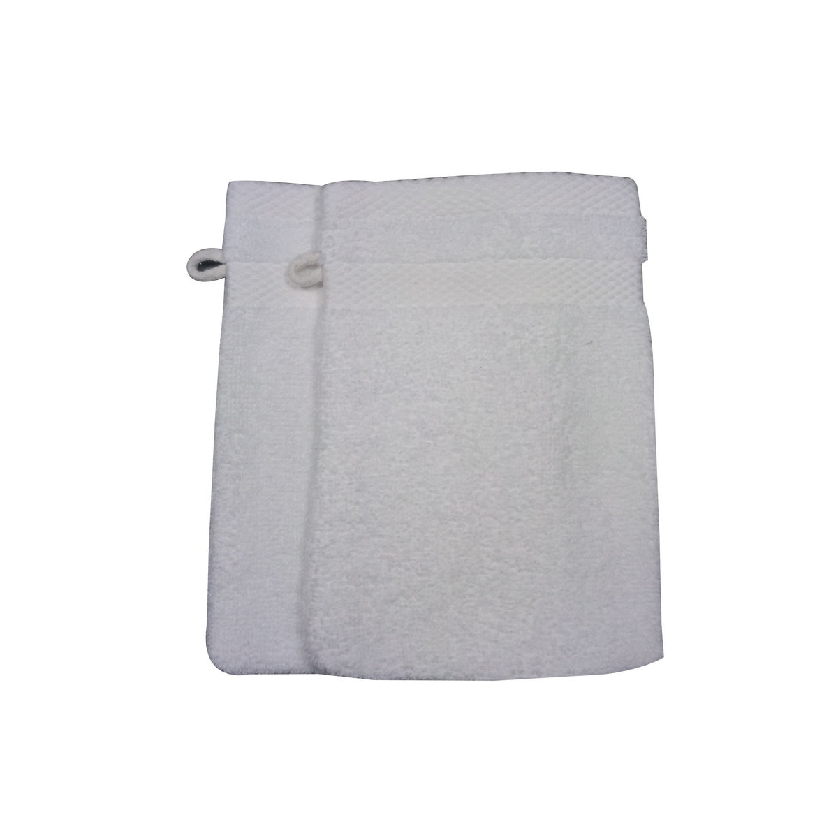 ACTUEL Lot 2 gants de toilette uni en coton tissé 500 g/m²