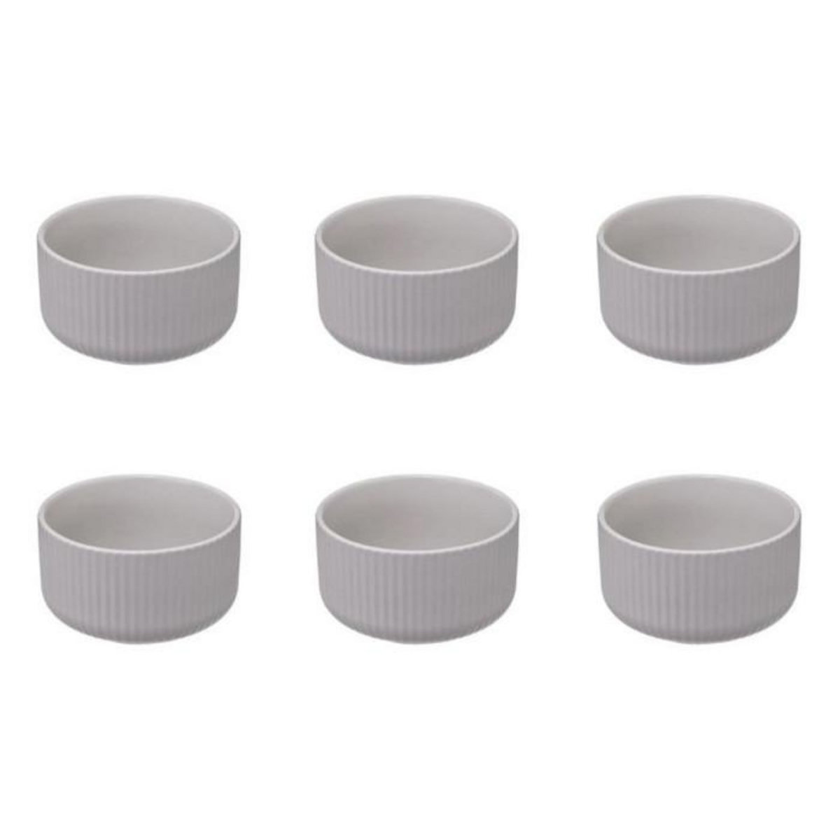 SECRET DE GOURMET Lot de 6 Bols Ronds  Côtelé  42cl Blanc