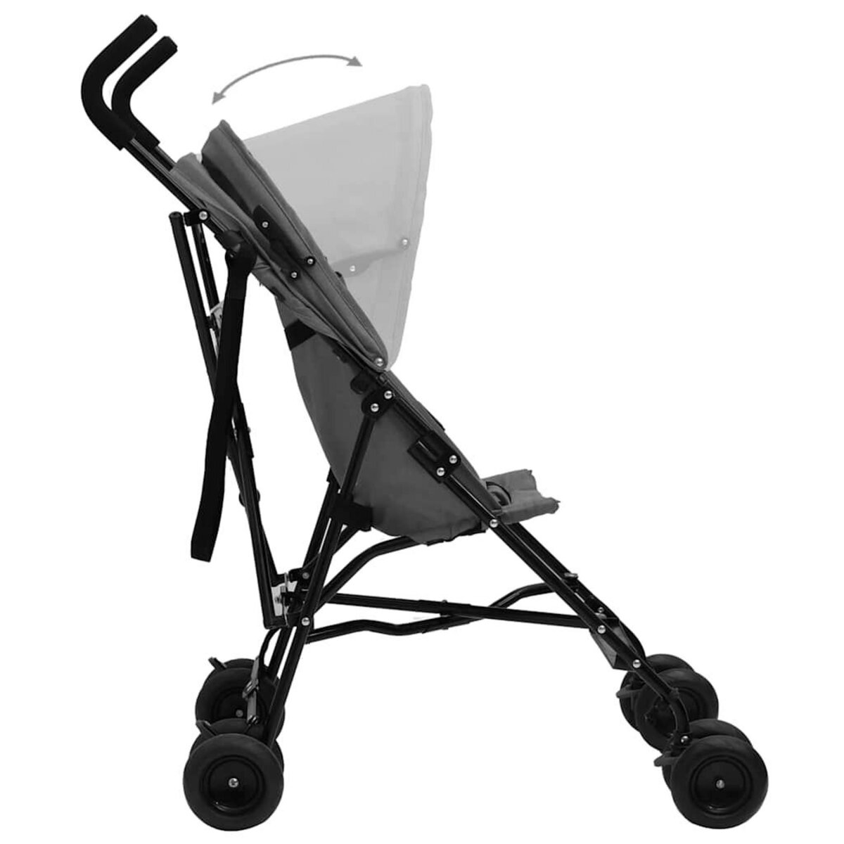 VIDAXL Poussette bebe Gris clair et noir Acier