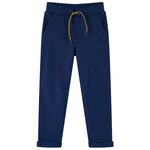 VIDAXL Pantalons pour enfants avec cordon de serrage bleu marine 128