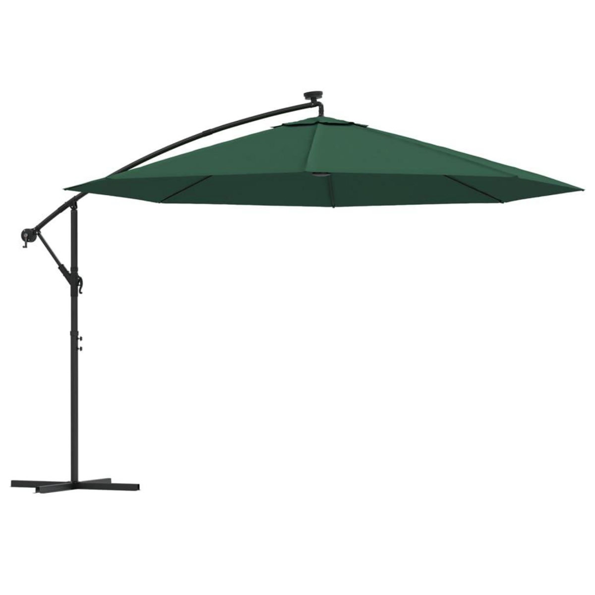VIDAXL Parasol de jardin en porte-a-feux et lumieres LED mat en metal