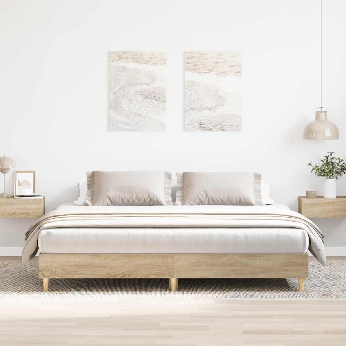VIDAXL Cadre de lit sans matelas chene sonoma 160x200 cm