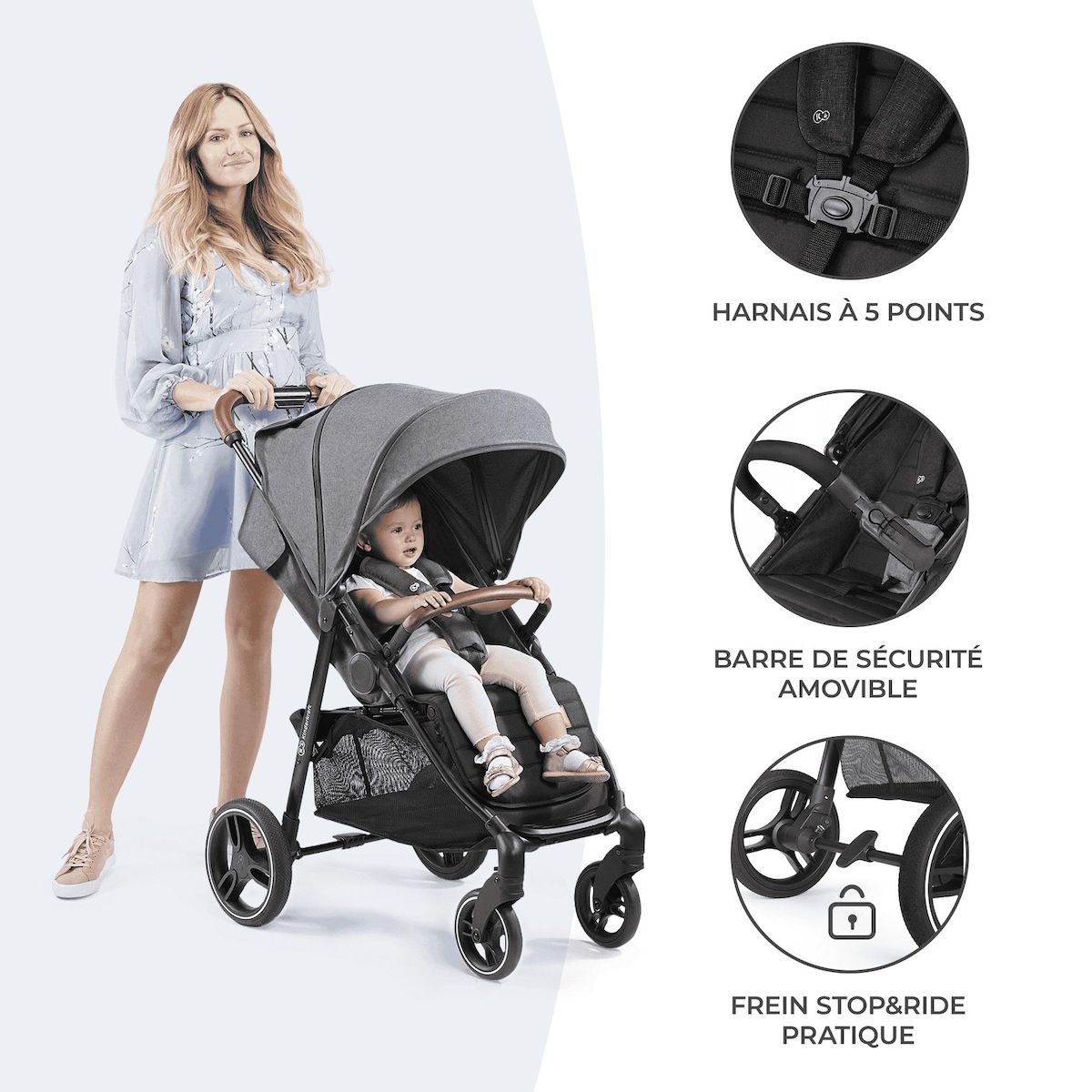 KINDERKRAFT Poussette grande pratique et confortable