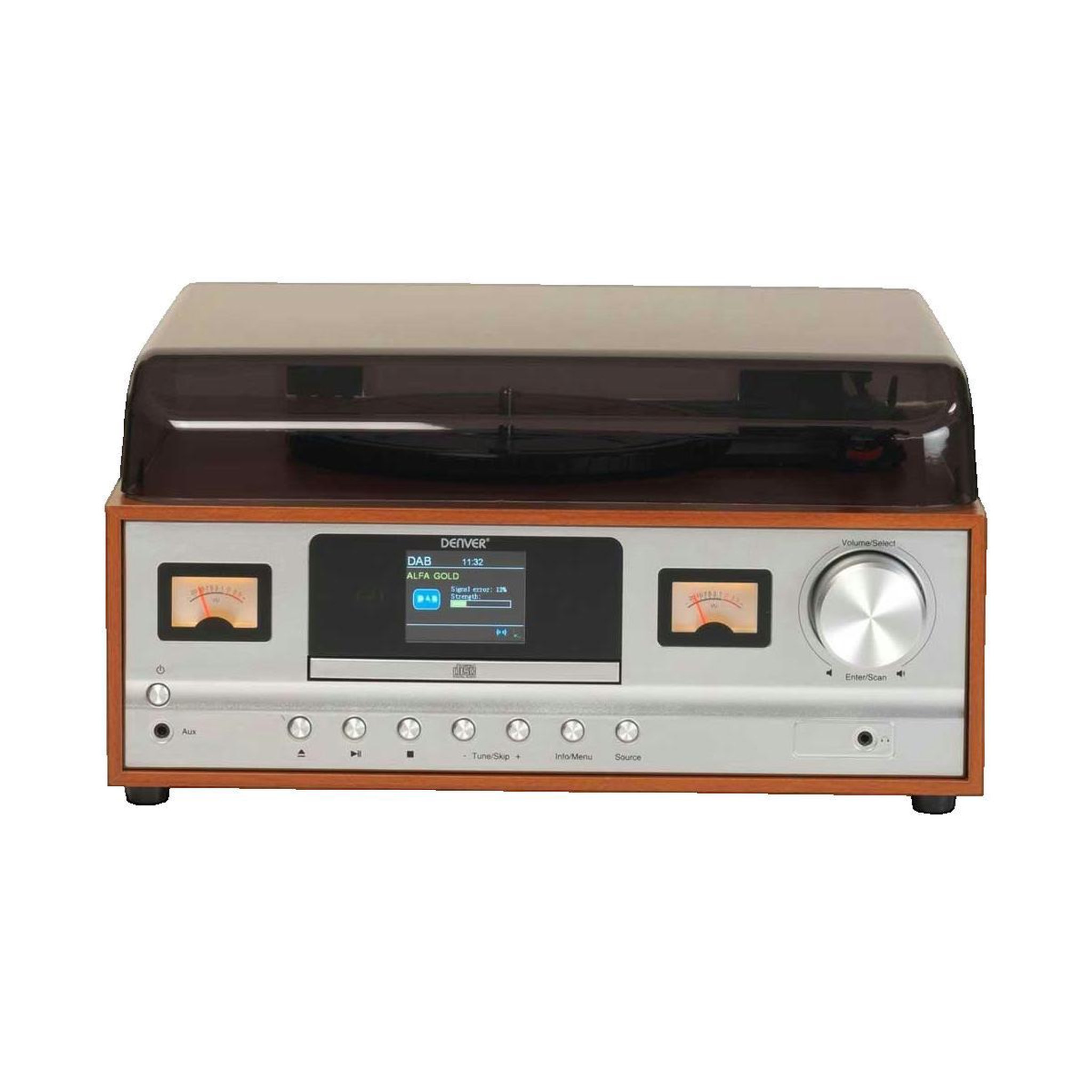 Voir la diapositive 2 : Denver Electronics Système audio Denver Electronics vintage avec platine vinyle