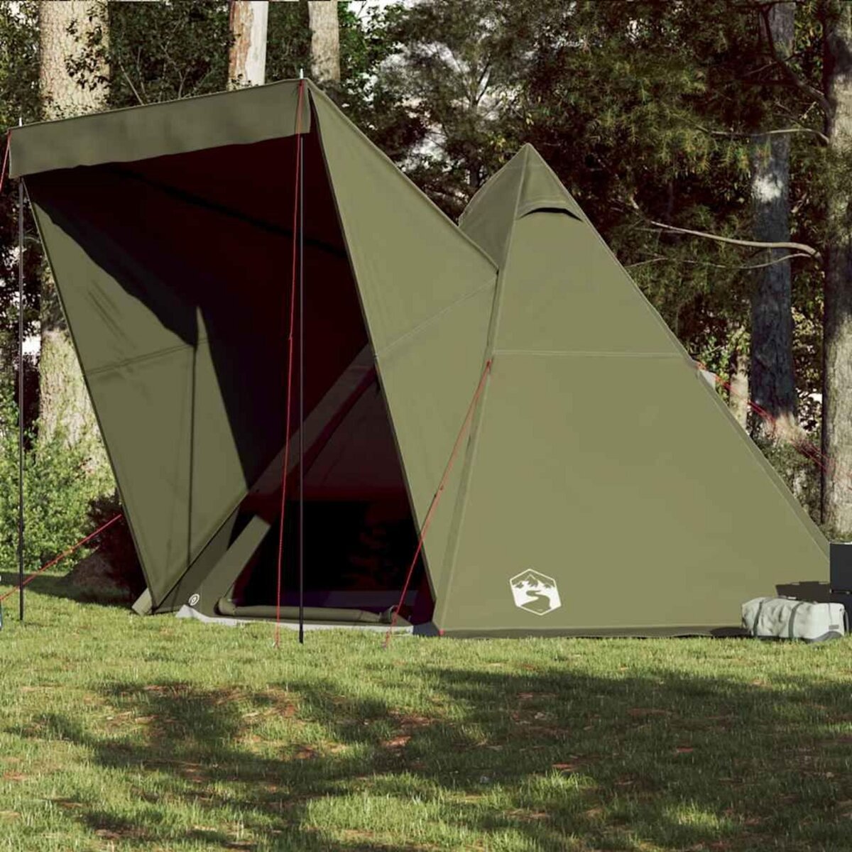 VIDAXL Tente familiale tipi 6 personnes vert olive impermeable