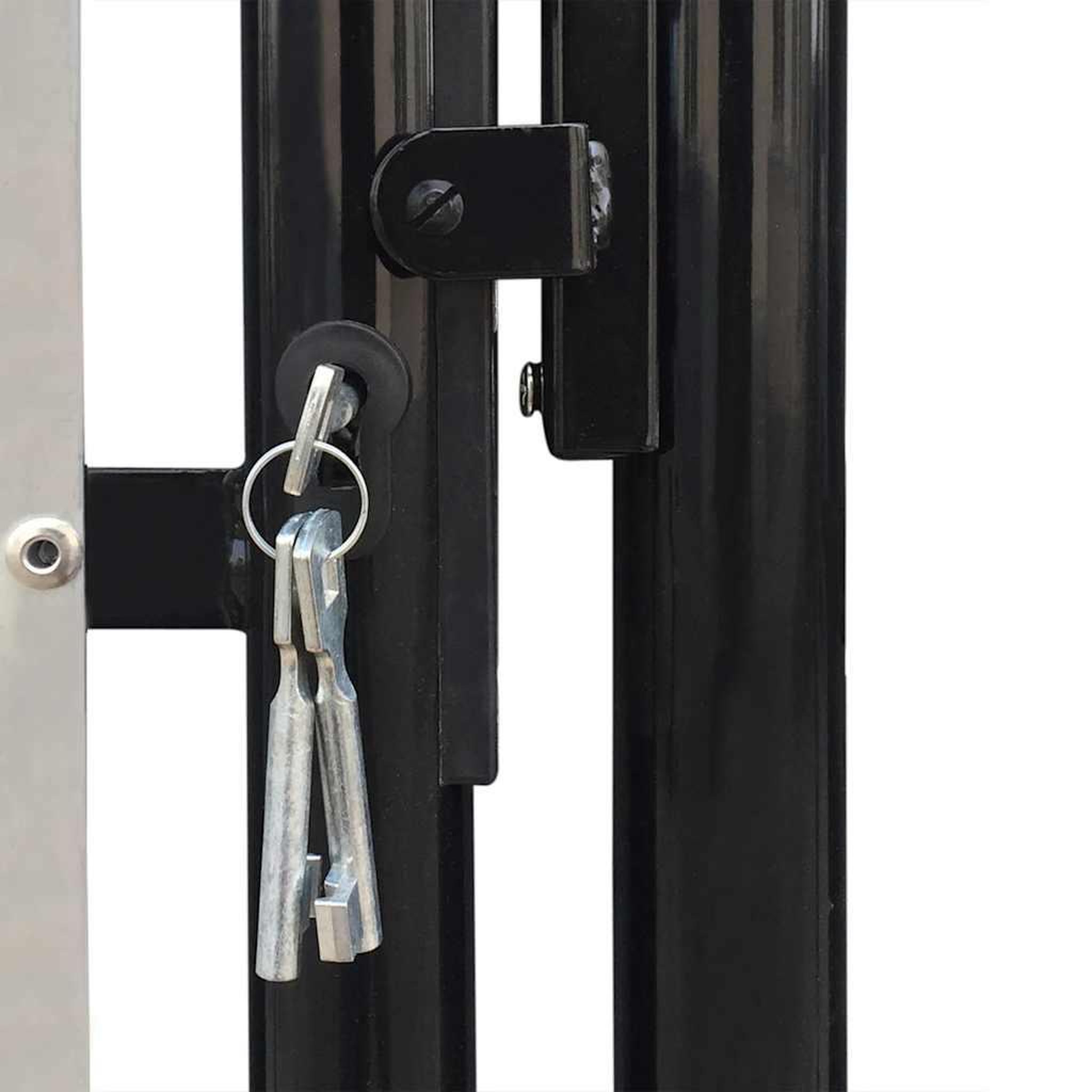 Voir la diapositive 4 : VIDAXL Portail de cloture noir a une porte 100x100 cm