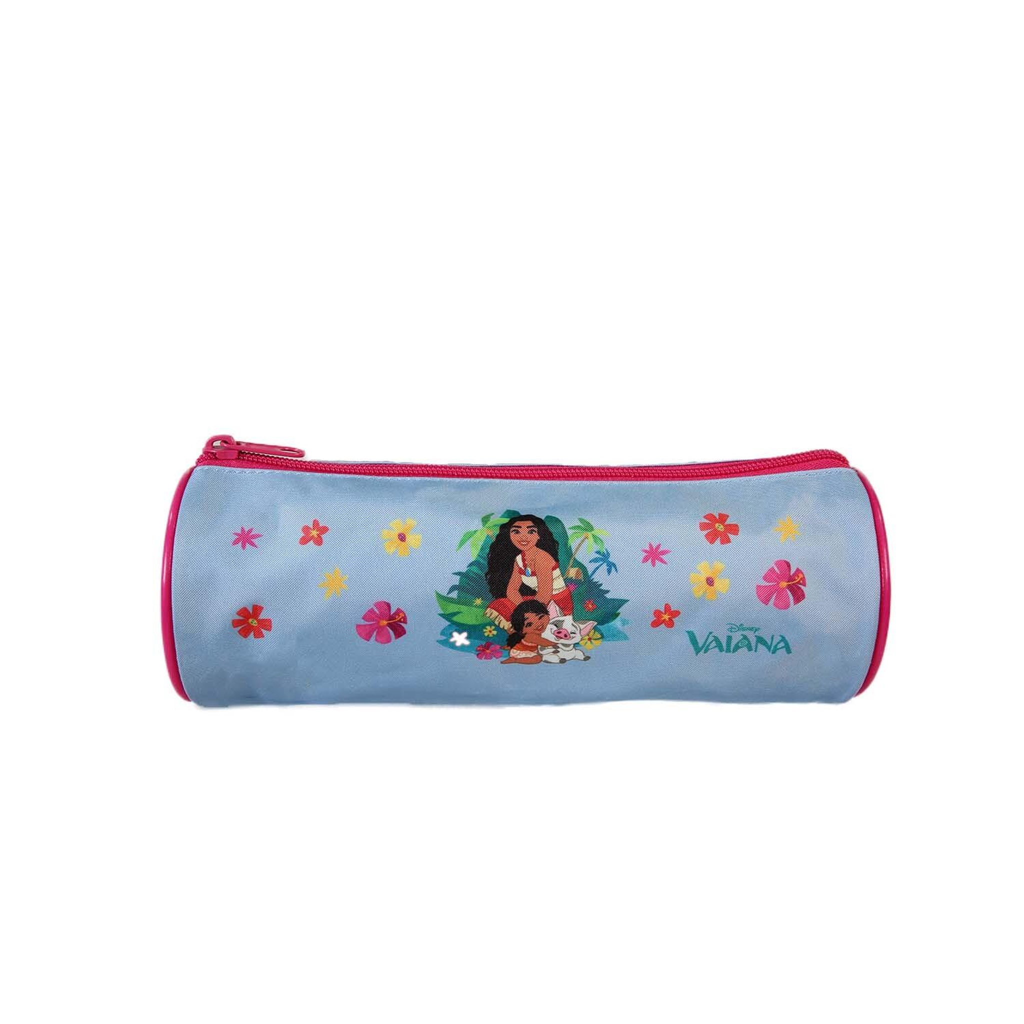 Bagtrotter Vaiana - Trousse scolaire ronde - Bleu ciel - Fille - 1 compartiment