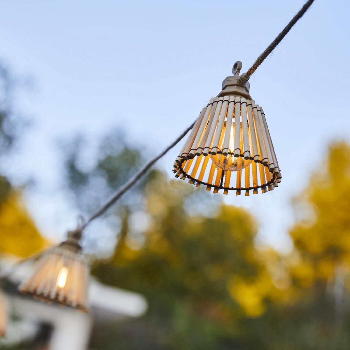 Lumisky Guirlande lumineuse extérieur NATURA Bois Bambou 8m