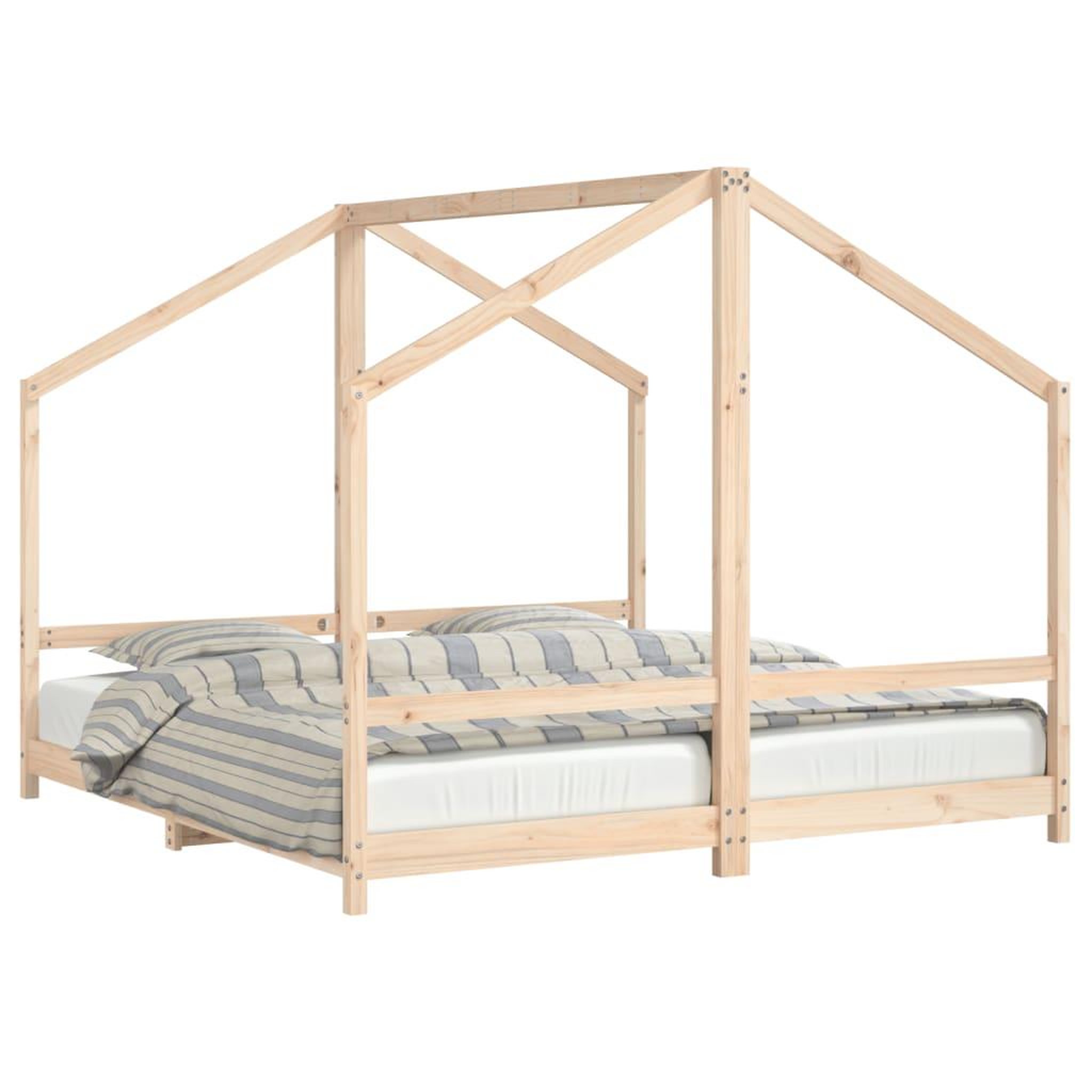 Voir la diapositive 2 : VIDAXL Cadre de lit pour enfants 2x(90x190) cm bois de pin massif