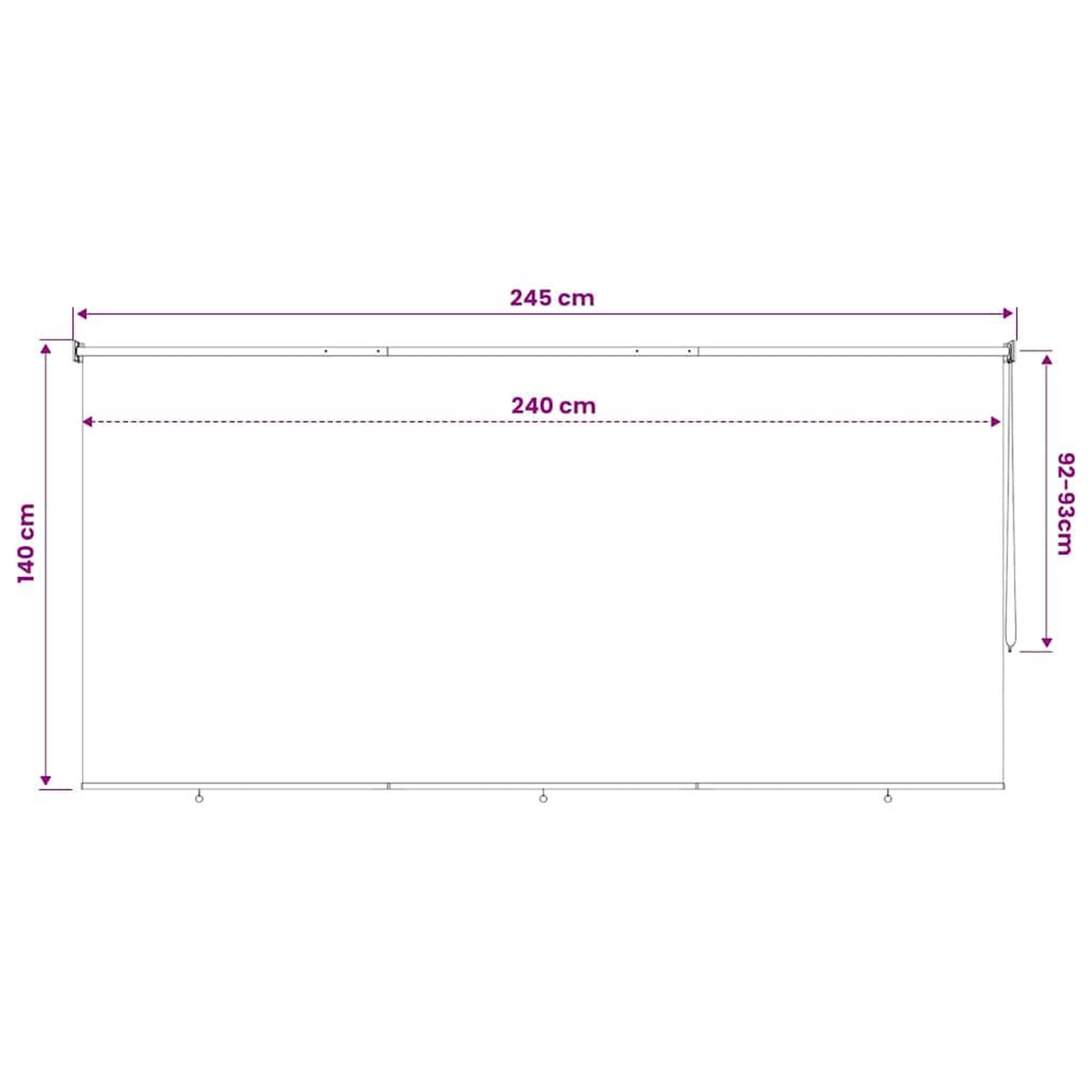 Voir la diapositive 6 : VIDAXL Store roulant d'exterieur 245 (l) x 140 (h) cm beige