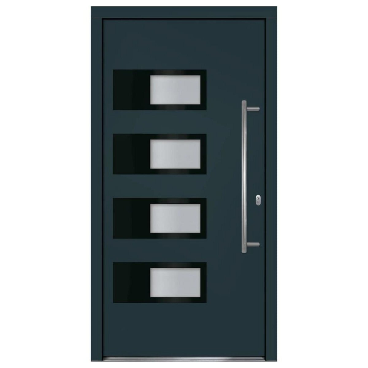 VIDAXL Porte d'entree Anthracite 110x210 cm Aluminium et PVC