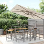 Voir la diapositive 1 : VIDAXL Ensemble de bar jardin 11pcs gris poly rotin/bois massif acacia