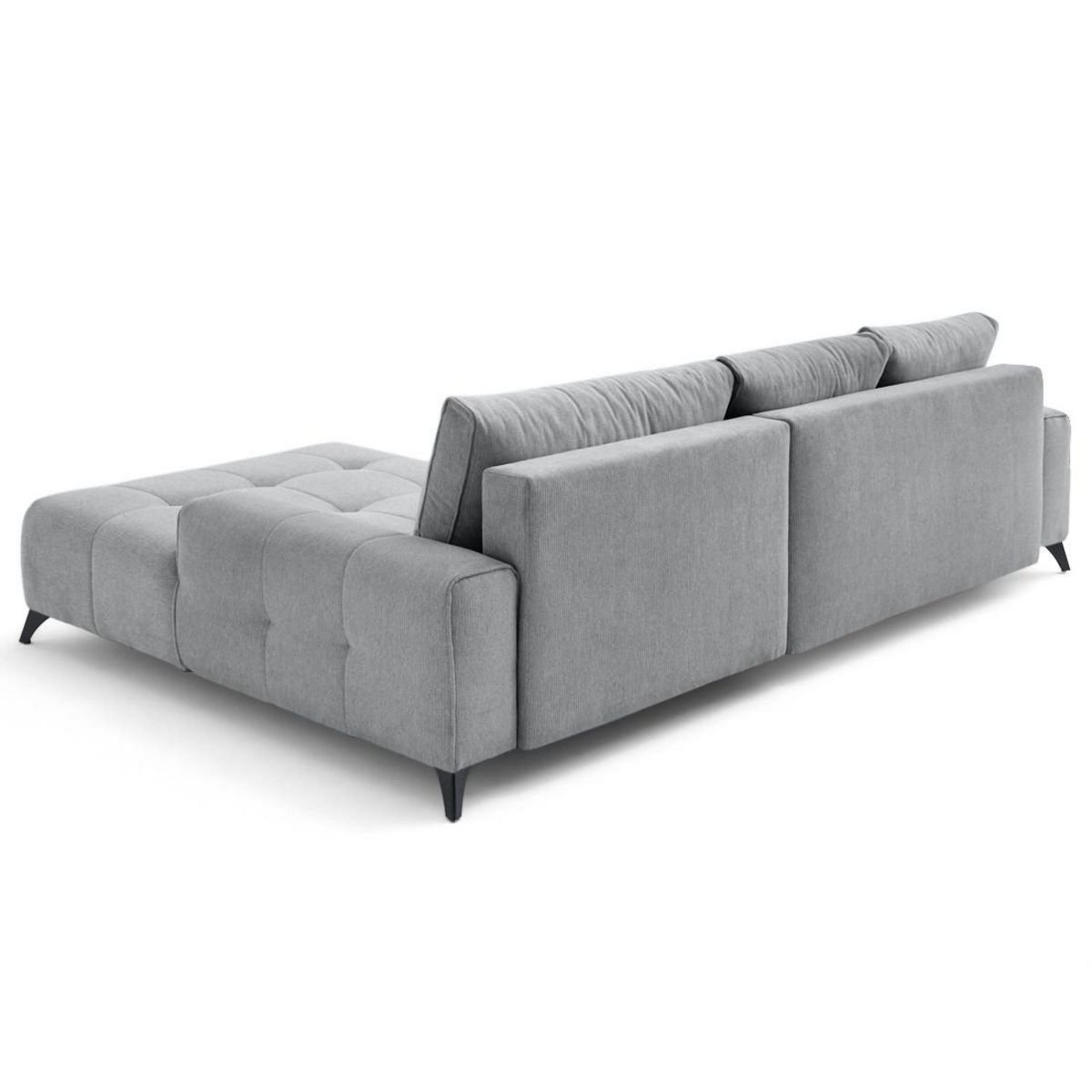 LISA DESIGN Rimini - canapé d'angle droit 4 places convertible avec coffre en tissu texturé