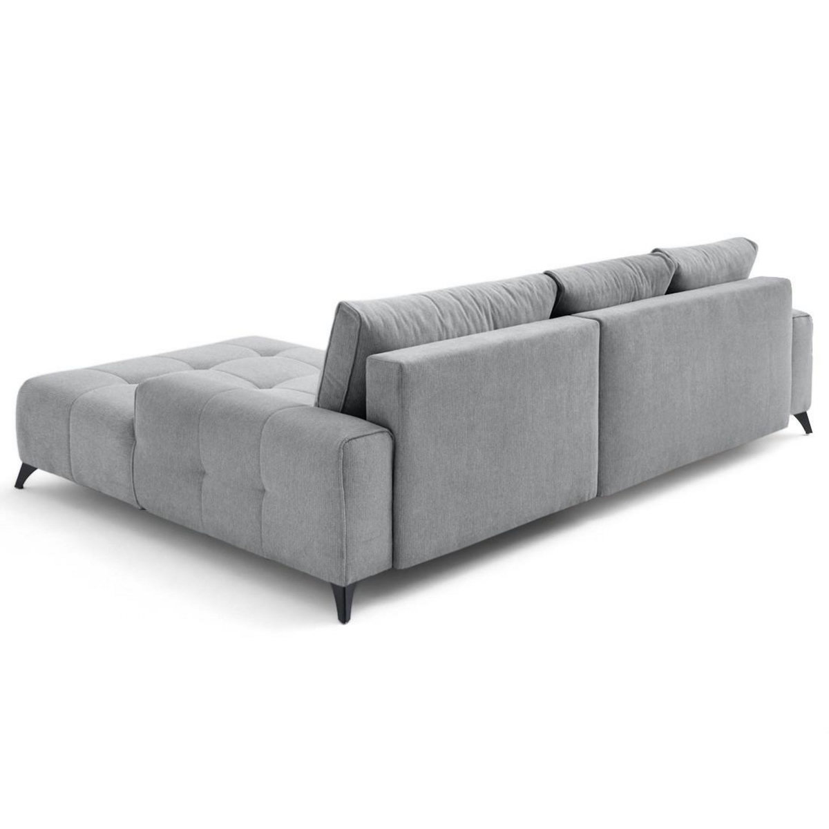 LISA DESIGN Rimini - canapé d'angle droit 4 places convertible avec coffre en tissu texturé