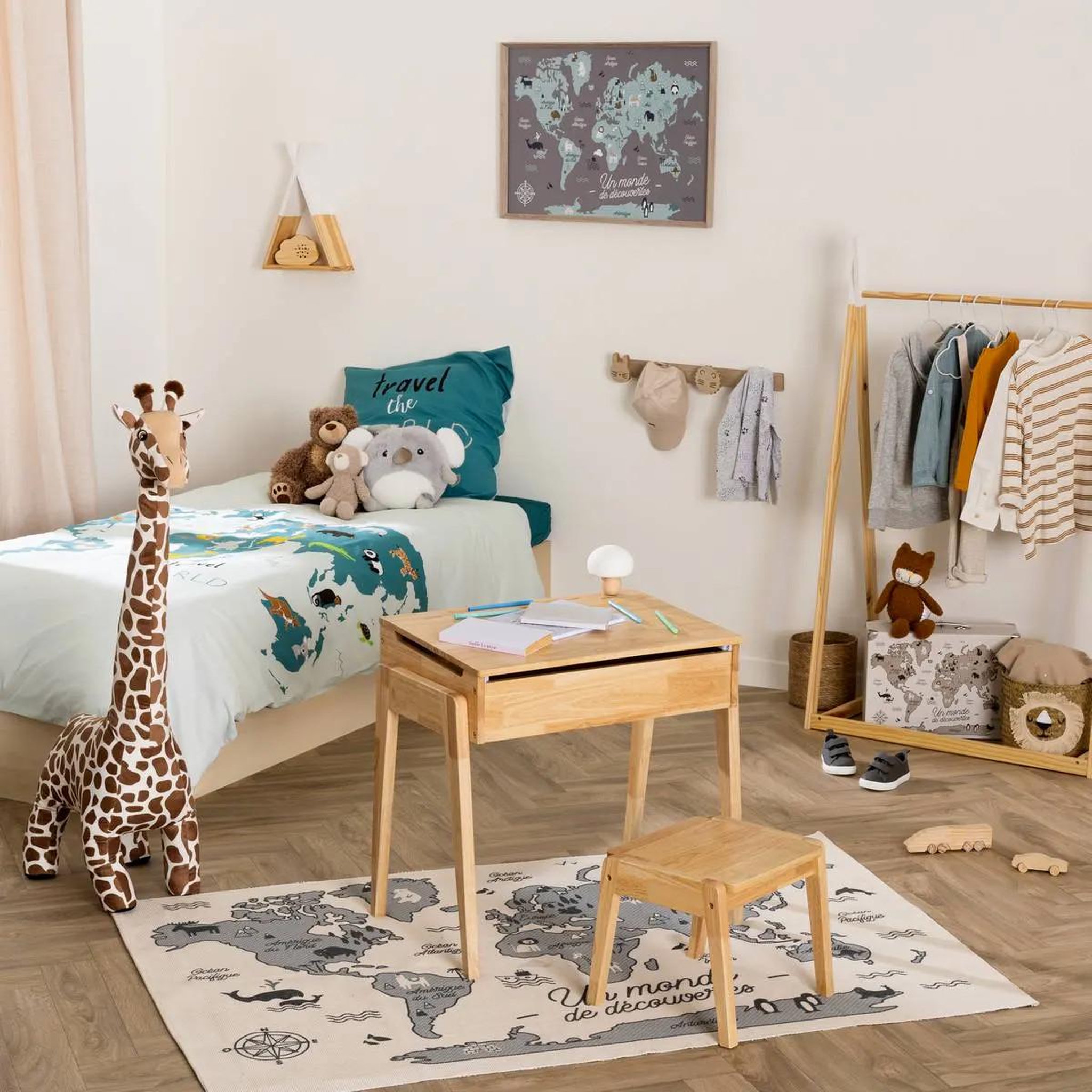 Voir la diapositive 3 : Atmosphera Kids Peluche enfant  girafe xl  100cm naturel
