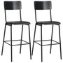 Voir la diapositive 1 : VIDAXL Chaises de bar lot de 2 noir contreplaque solide et acier