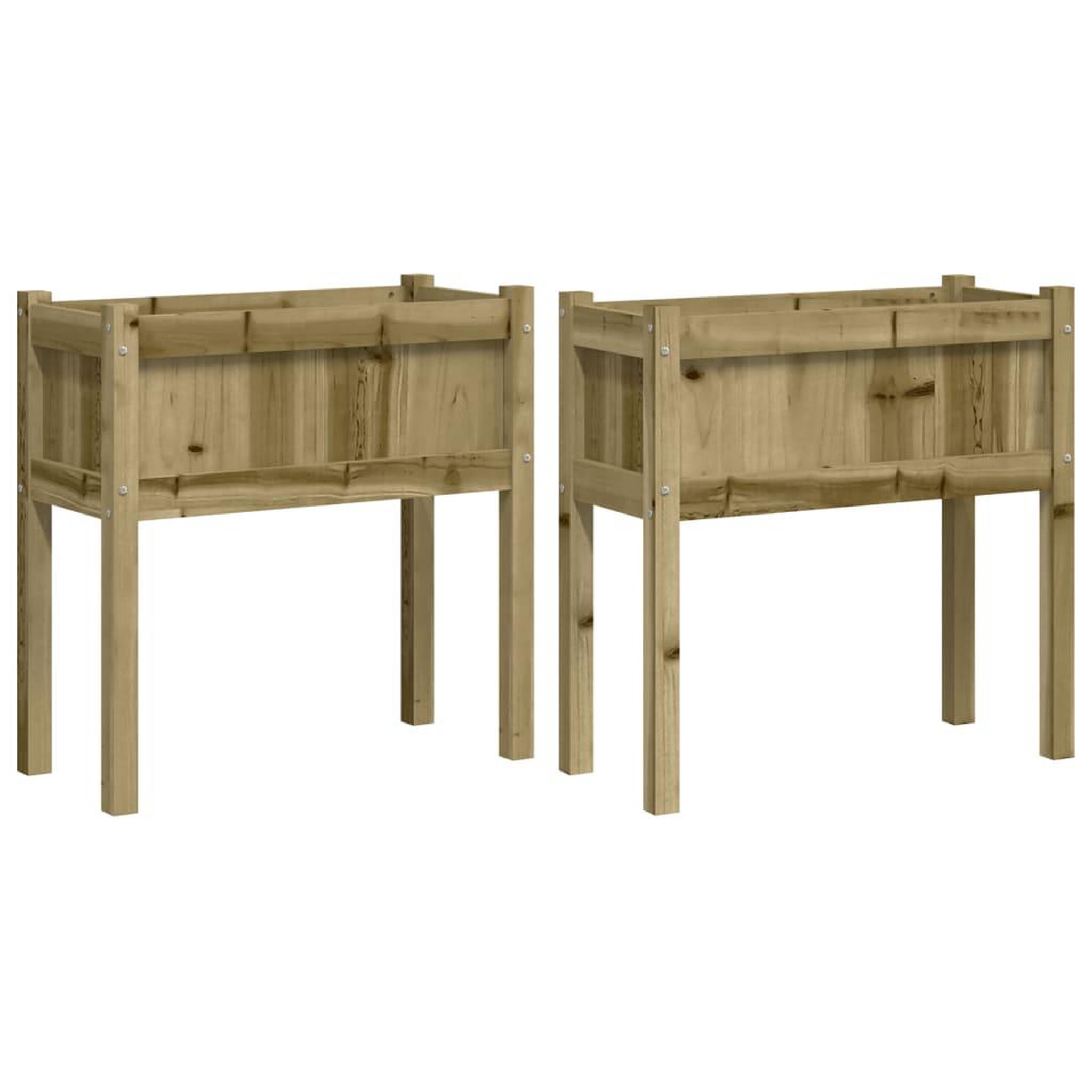 Voir la diapositive 2 : VIDAXL Jardinieres 2 pcs avec pieds bois de pin impregne
