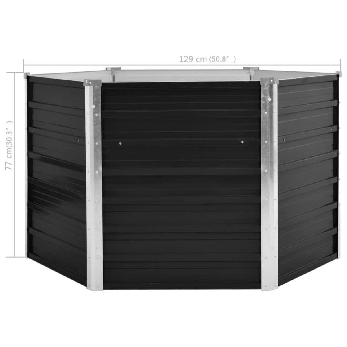 VIDAXL Lit sureleve de jardin Anthracite 129x129x77 cm Acier galvanise