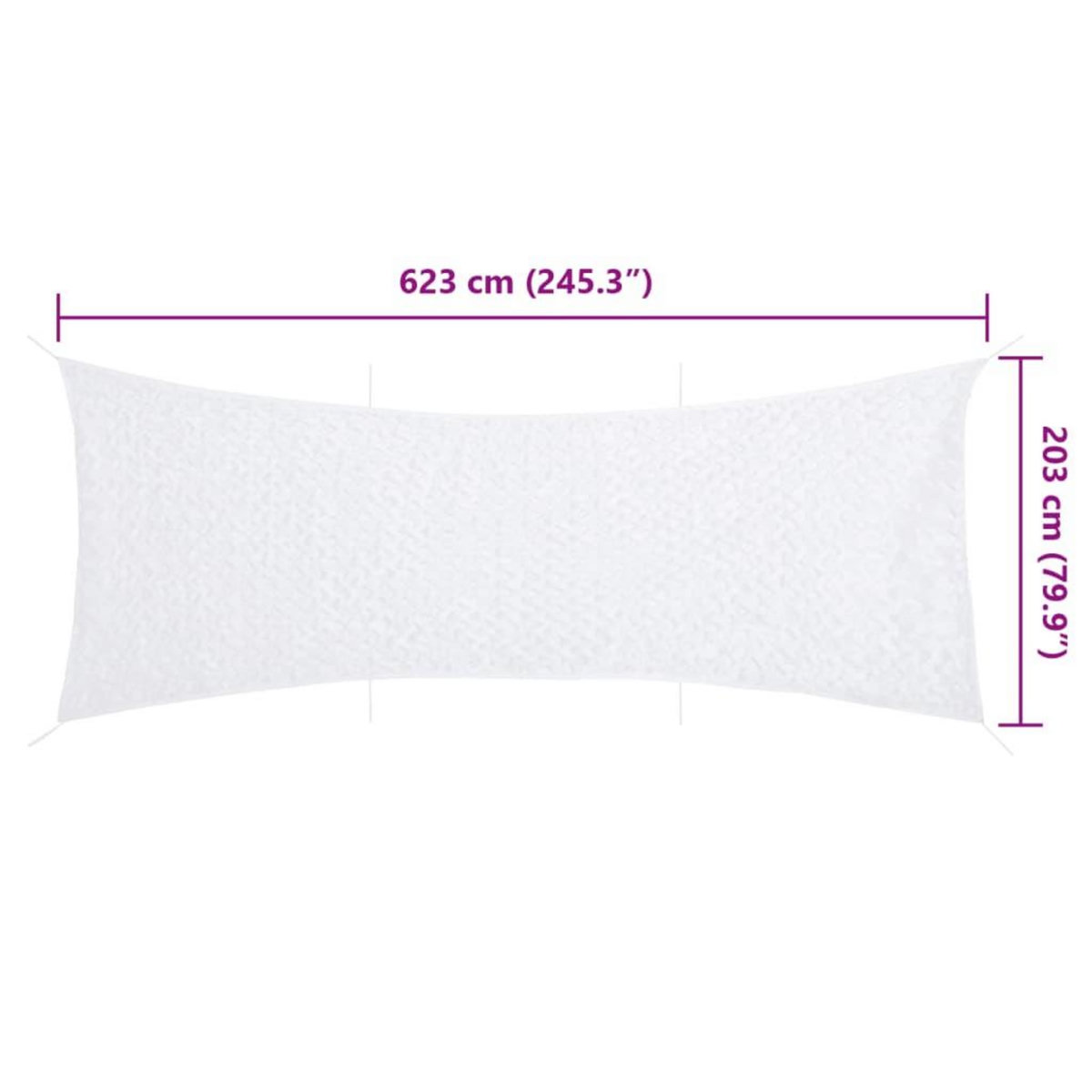 VIDAXL Filet de camouflage avec sac de rangement 623x203 cm blanc