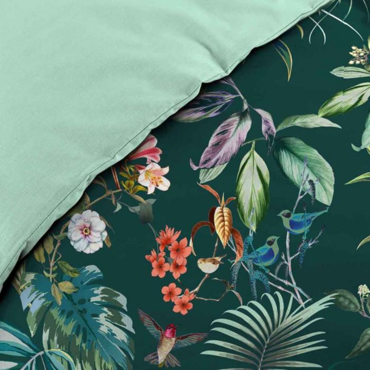 Paris Prix Parure de Lit 3 Pièces  Féerie  240x220cm Vert