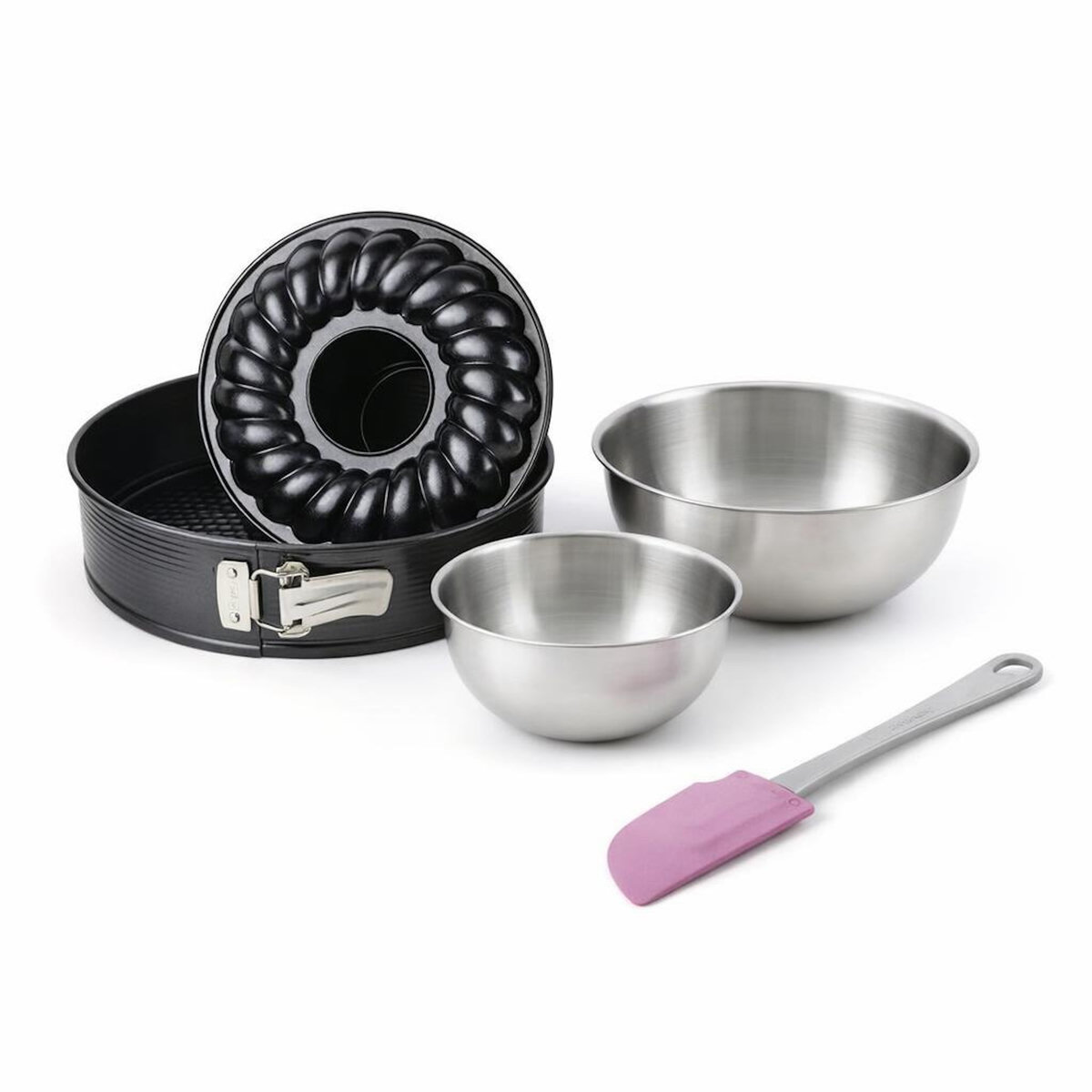 ZENKER Set de 4 ustensiles de pâtisserie moule à manqué 2 bols et spatule Black mettallic Black mettallic Zenker  Black mettallic