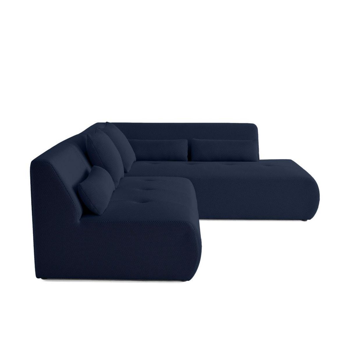 LISA DESIGN Onyx - canapé modulable d'angle droit 5 places - en tissu mailles 3d