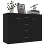 Voir la diapositive 3 : VIDAXL Buffet Noir 88x30x65 cm Bois d'ingenierie