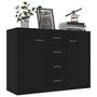 Voir la diapositive 3 : VIDAXL Buffet Noir 88x30x65 cm Bois d'ingenierie