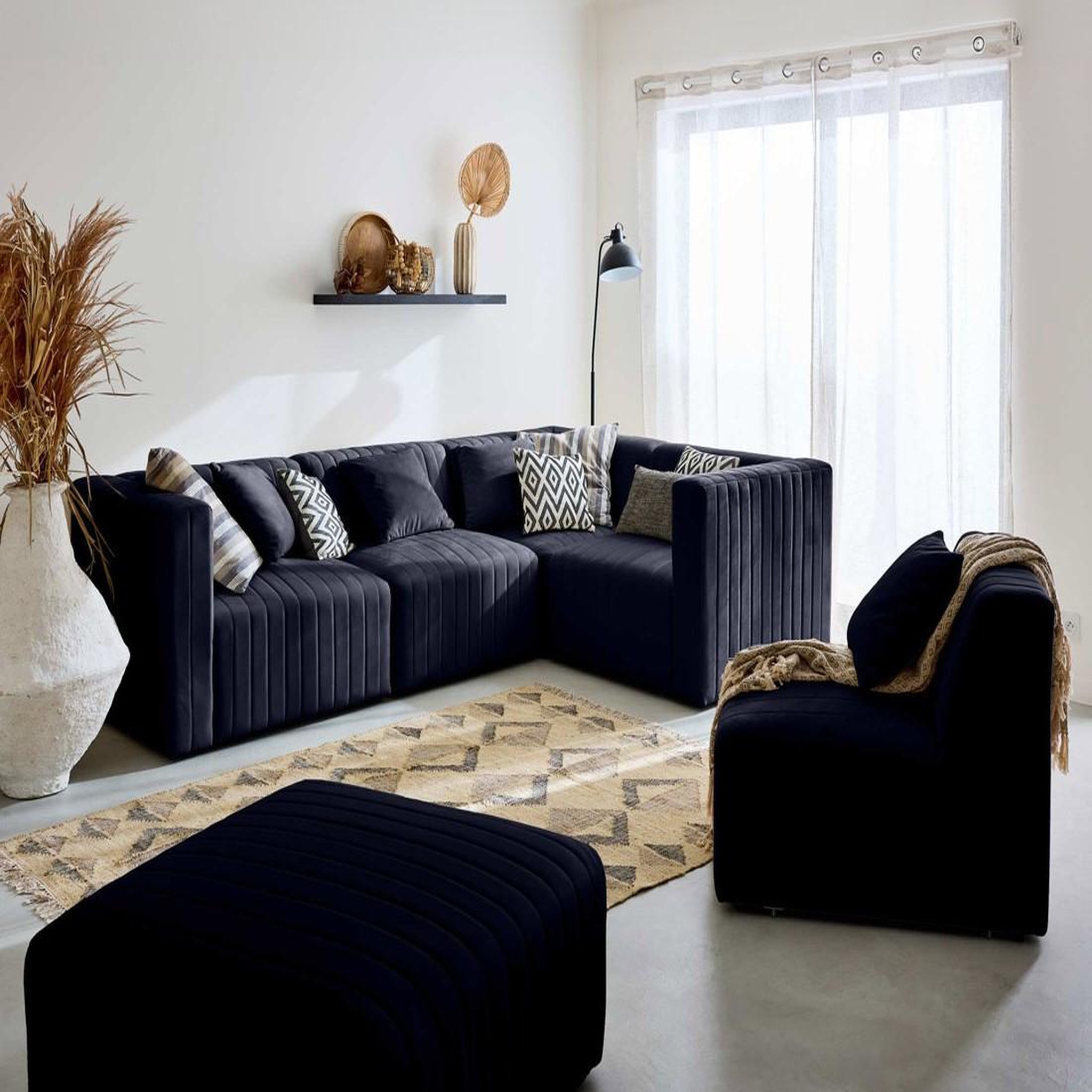 Voir la diapositive 2 : LISA DESIGN Nova - module d'assise gauche - en velours