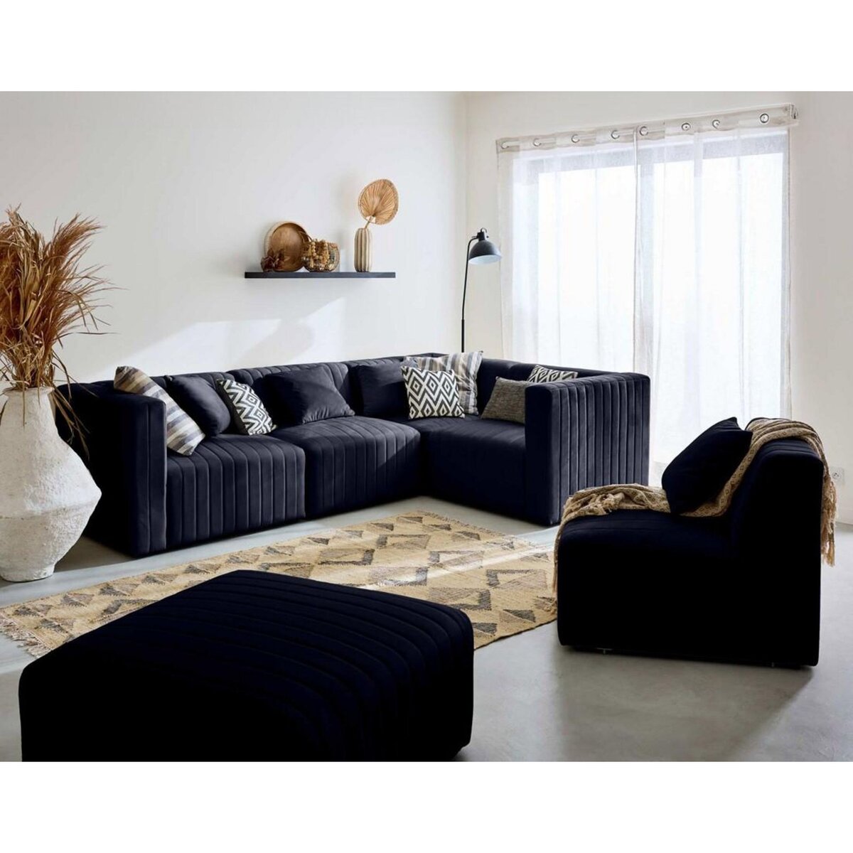 LISA DESIGN Nova - module d'assise gauche - en velours