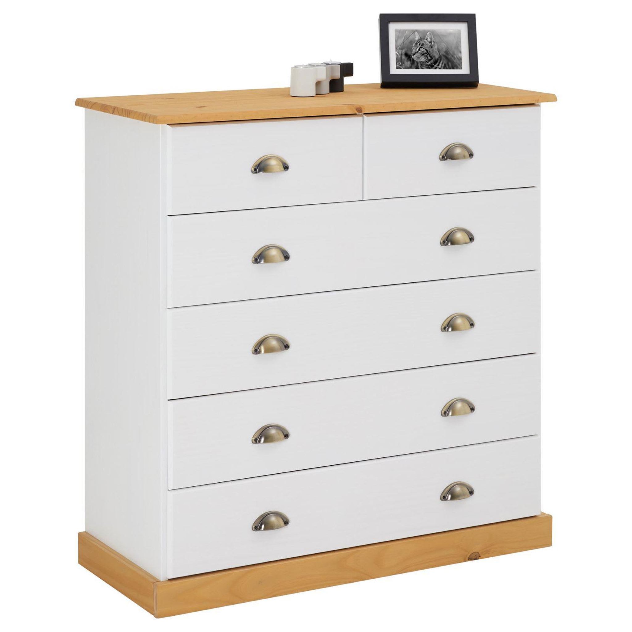 Voir la diapositive 1 : IDIMEX Commode PARIS en pin massif, 6 tiroirs