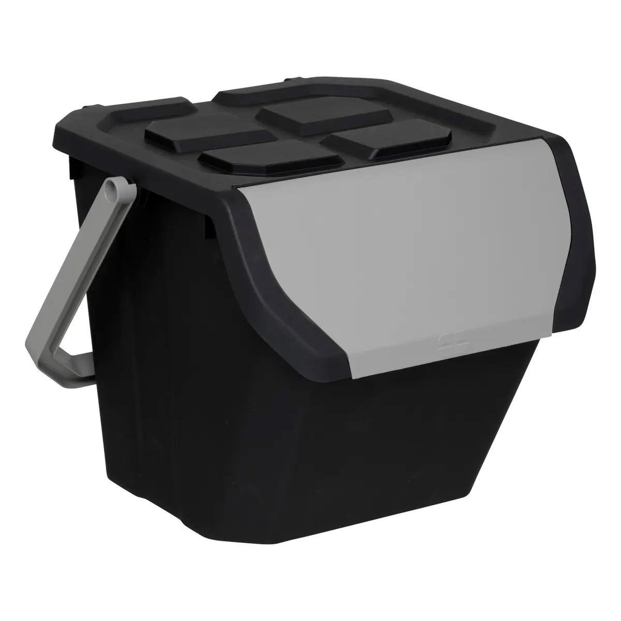 Voir la diapositive 3 : FIVE Poubelle de tri  empilable  24l noir
