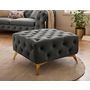 Voir la diapositive 1 : LISA DESIGN Camden - pouf chesterfield en velours - pieds en métal doré