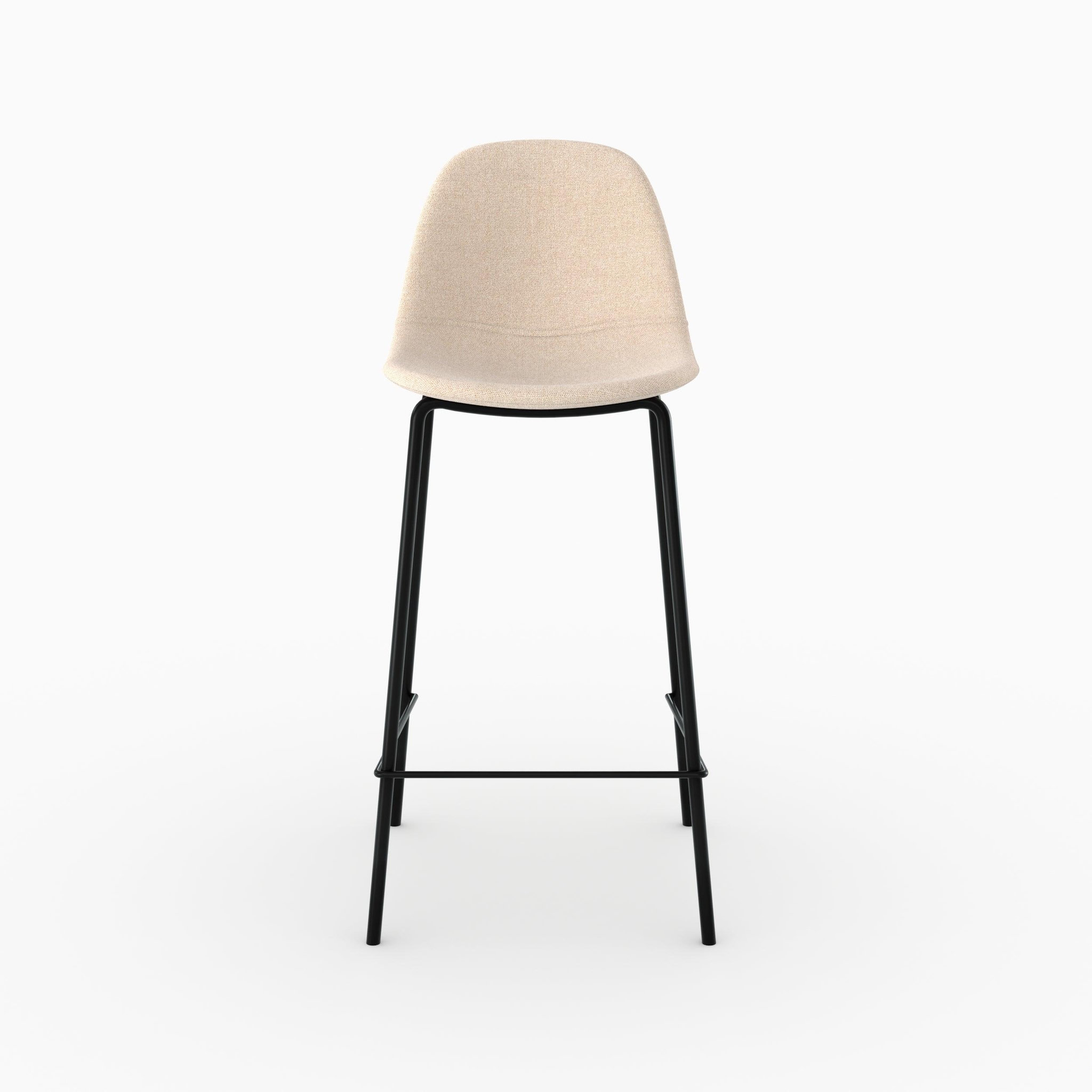 Voir la diapositive 6 : MAISON PAVANE Lot de 2 chaises pour îlot central en tissu beige 65,5 cm-henrik