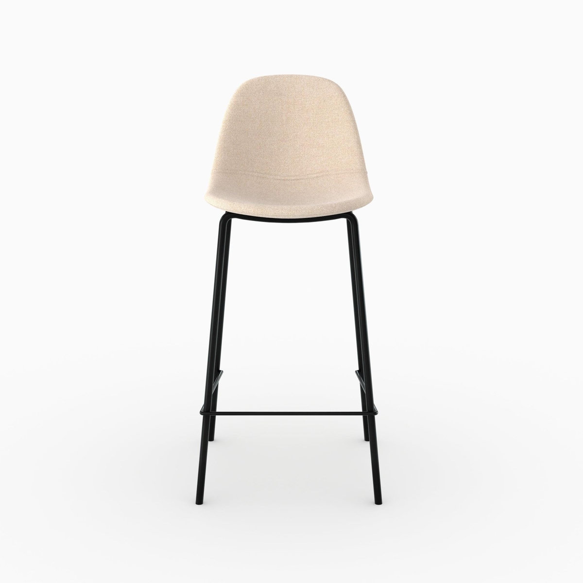 MAISON PAVANE Lot de 2 chaises pour îlot central en tissu beige 65,5 cm-Henrik