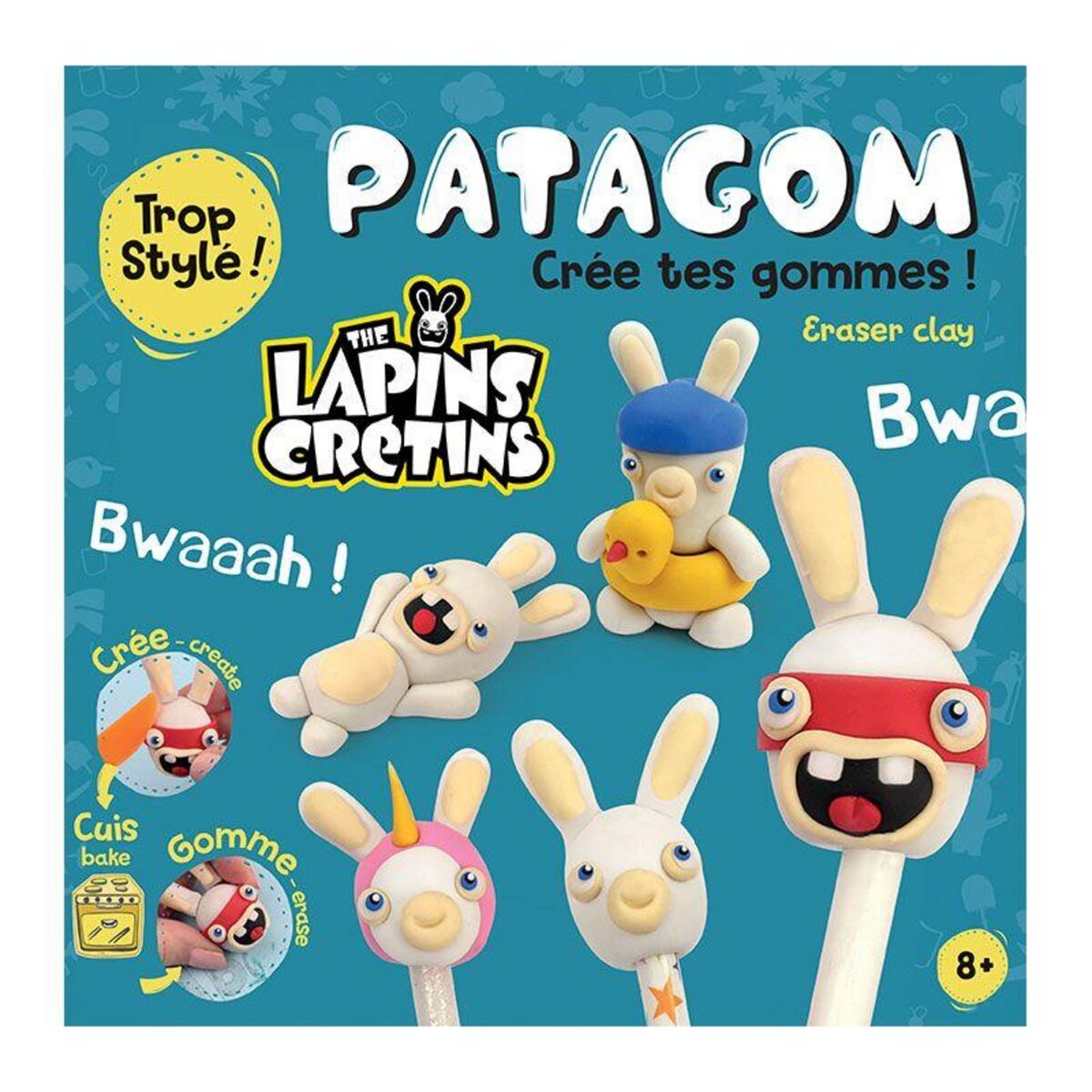 Graine créative Coffret DIY Patagom - Faire ses gommes soi-même - Lapins Crétins