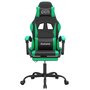 Voir la diapositive 3 : VIDAXL Chaise de jeu pivotante et repose-pied Noir et vert Similicuir