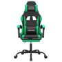 Voir la diapositive 3 : VIDAXL Chaise de jeu pivotante et repose-pied Noir et vert Similicuir