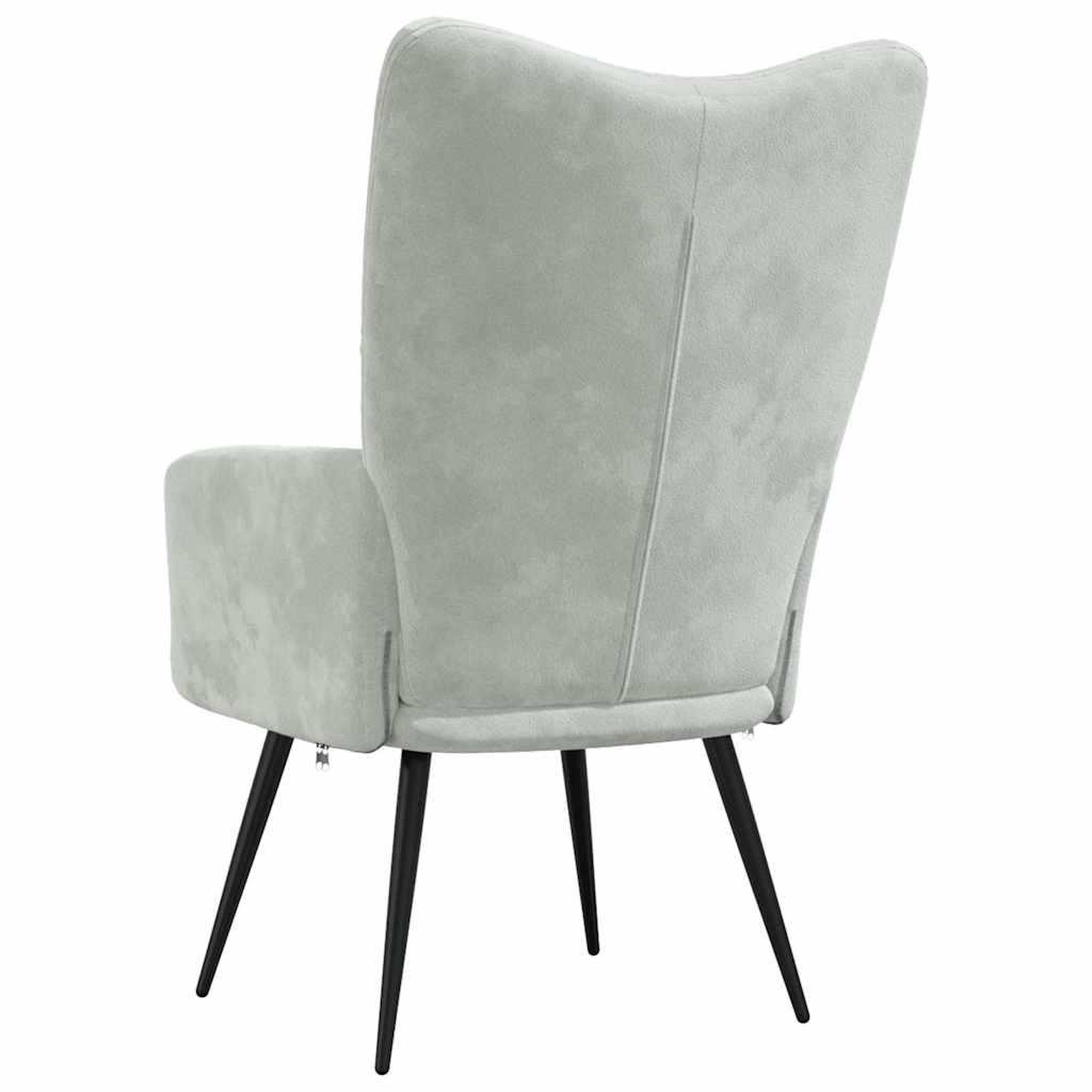 Voir la diapositive 5 : VIDAXL Chaise de relaxation Gris clair Velours