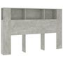 Voir la diapositive 2 : VIDAXL Armoire de tete de lit Gris beton 160x18,5x104,5 cm